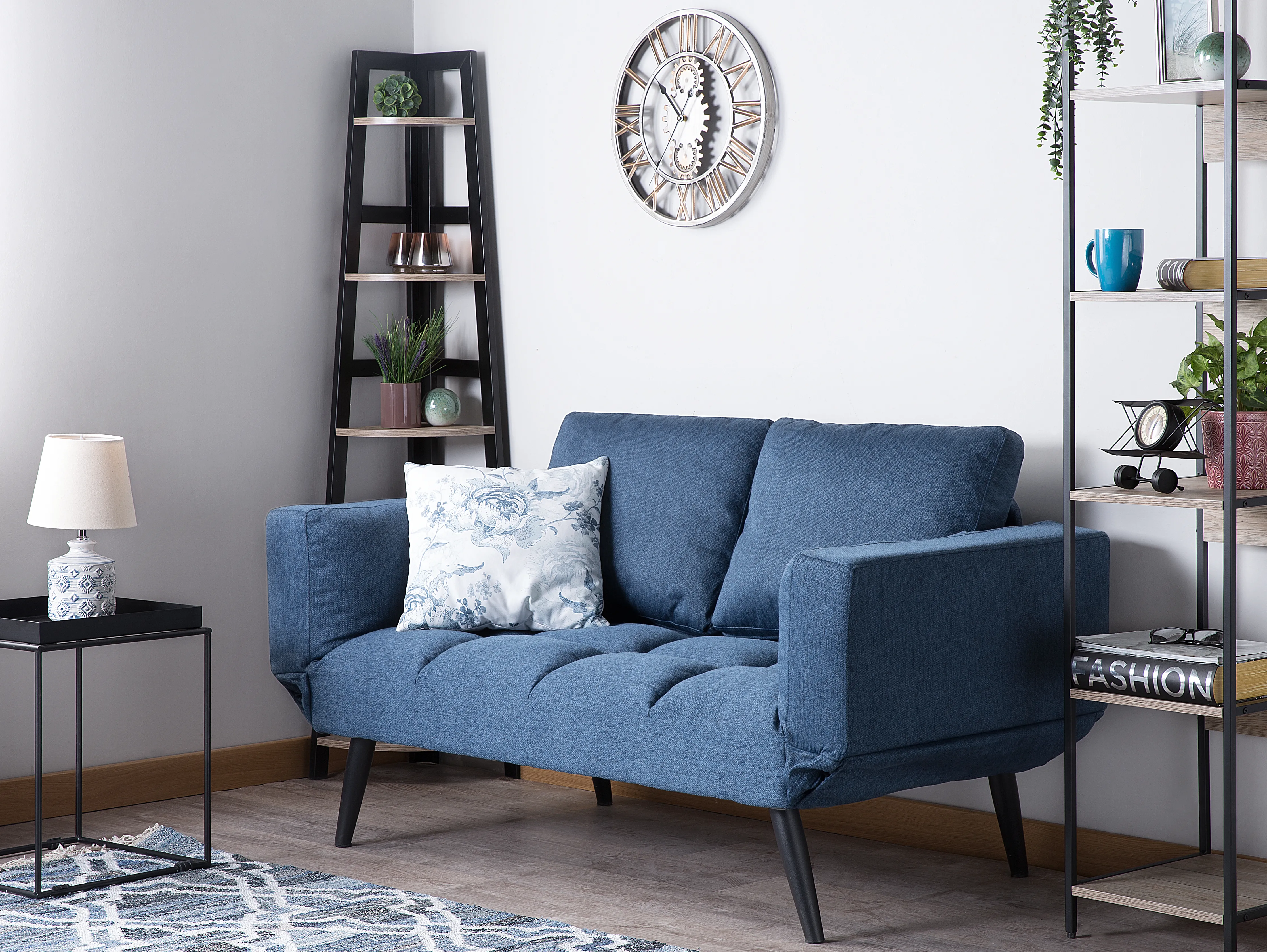 Slaapbank 2-zits BREKKE Stof Marineblauw