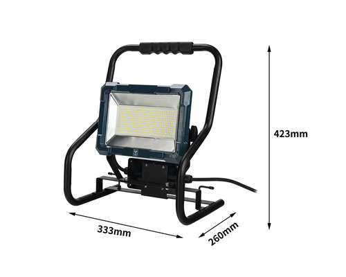 LUMAK PRO LED werklamp met statief IP54 100W 16500 lm 6500 K 5,0 m H07RN-F kabel met stekker + 2x USB uitgang + 1x geaard stopcontact