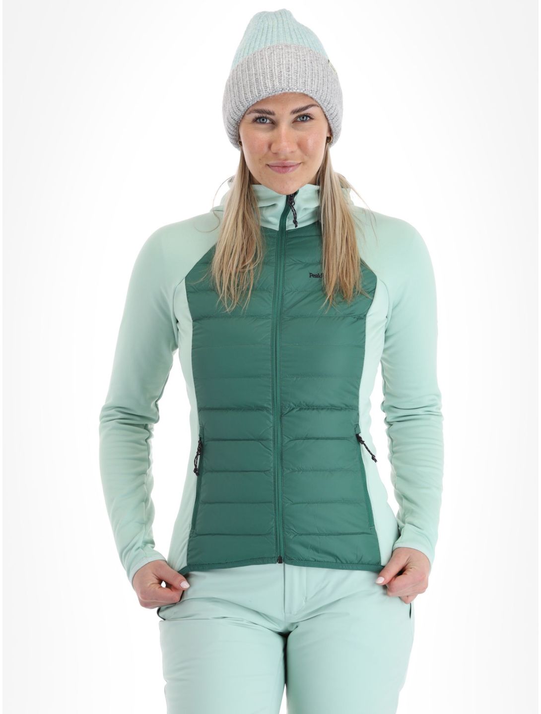 W Down Hybrid Hood vest dames