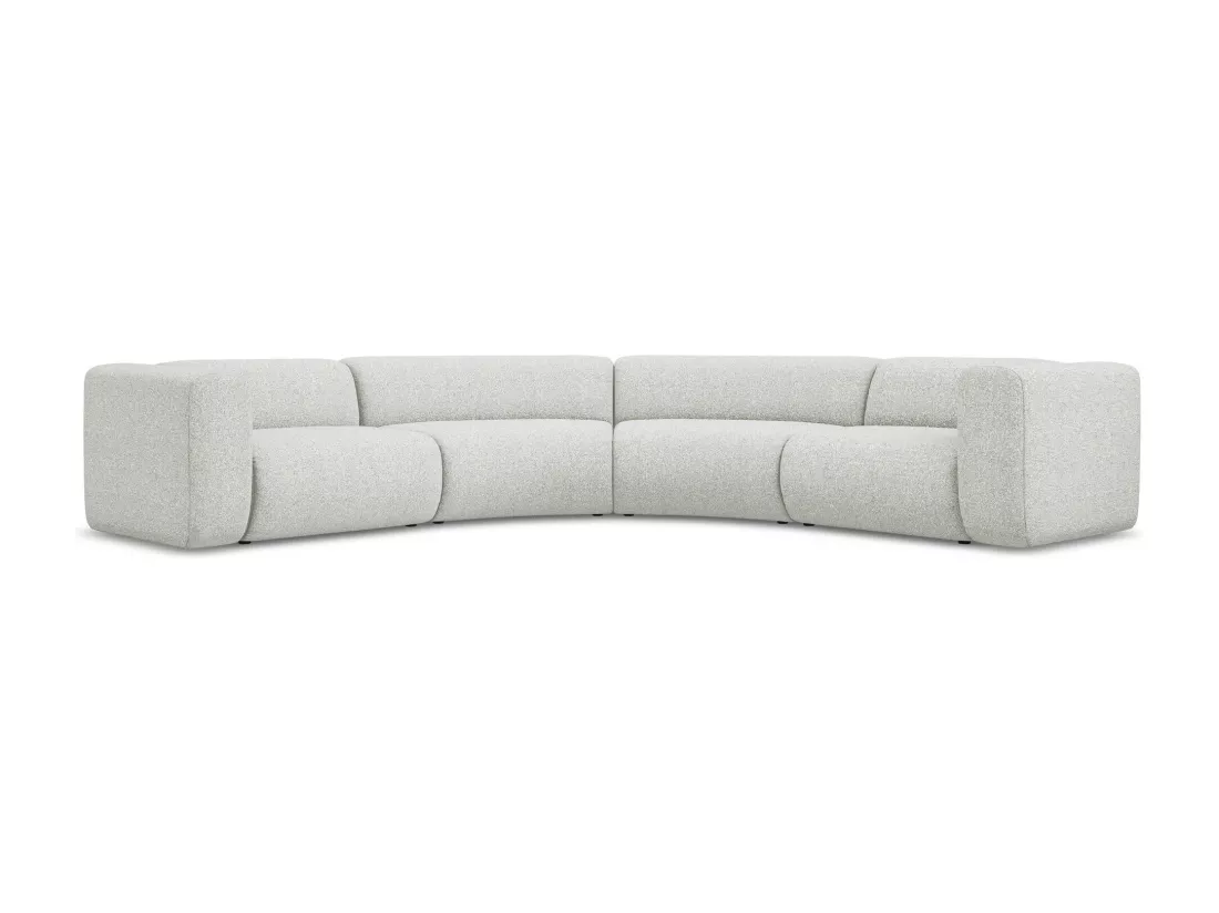 Canapé d'angle modulable en tissu texturé - beige - EKAHI