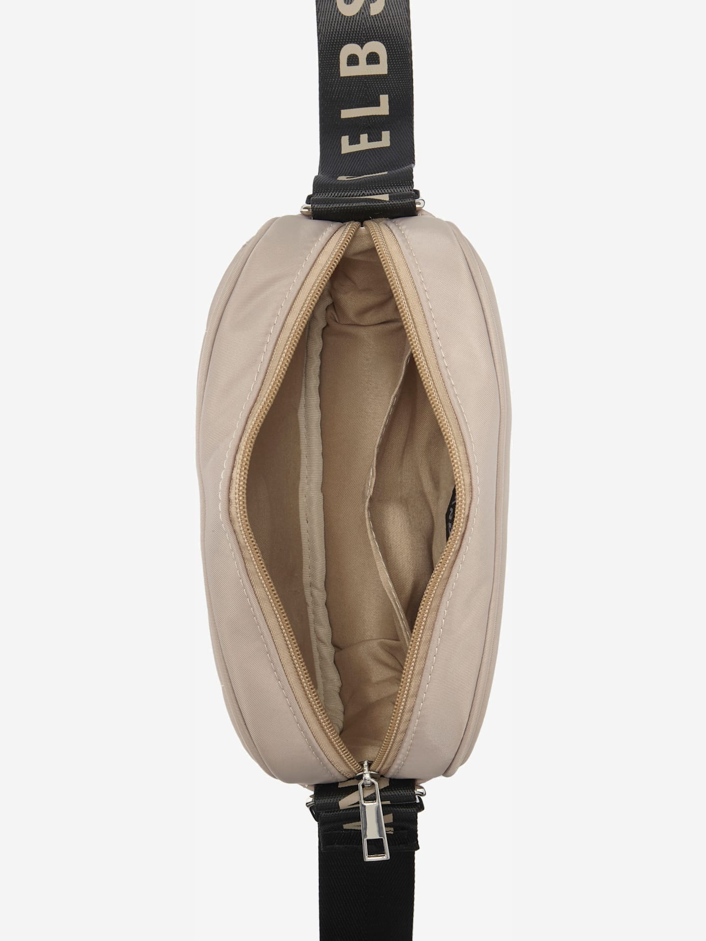 Mini-sac avec matelassage tendance et logo imprimé sur la bandoulière