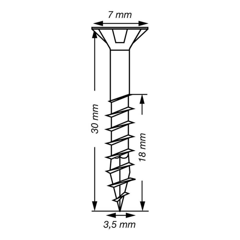 SKRUE SPAX SENKHODE TORX 3,5X30MM 1000 STK