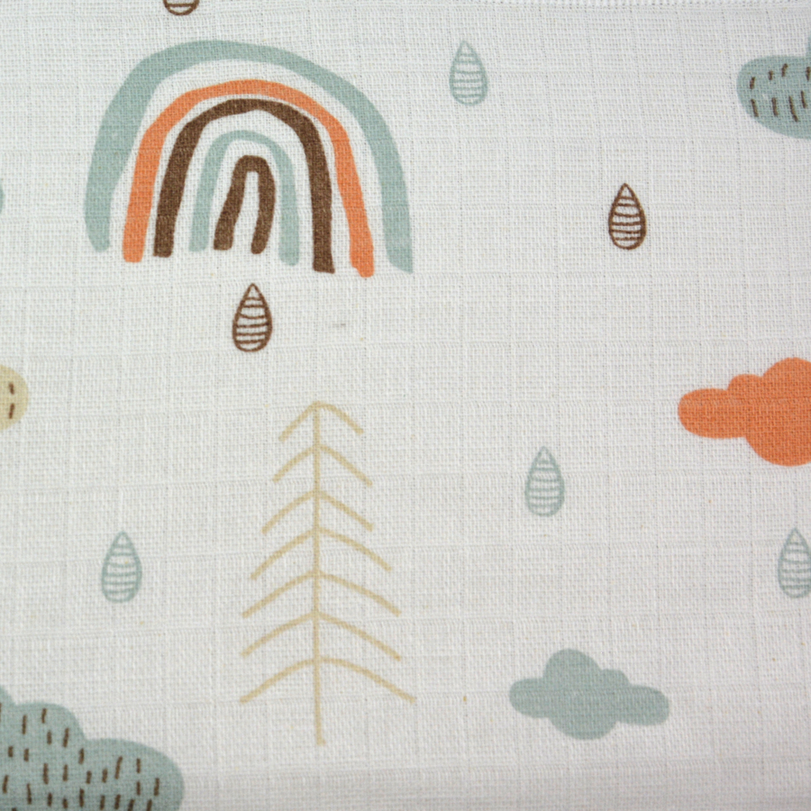 M.M.C. Mullwindel 10 PACK Spucktücher 80x70 cm Mulltücher Wolken (5 Grau, 5 Grün)