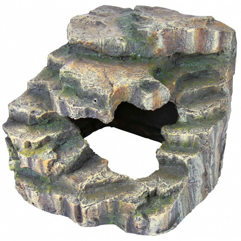 Rocher d'angle avec grotte et plateforme 19 x 17 x 17