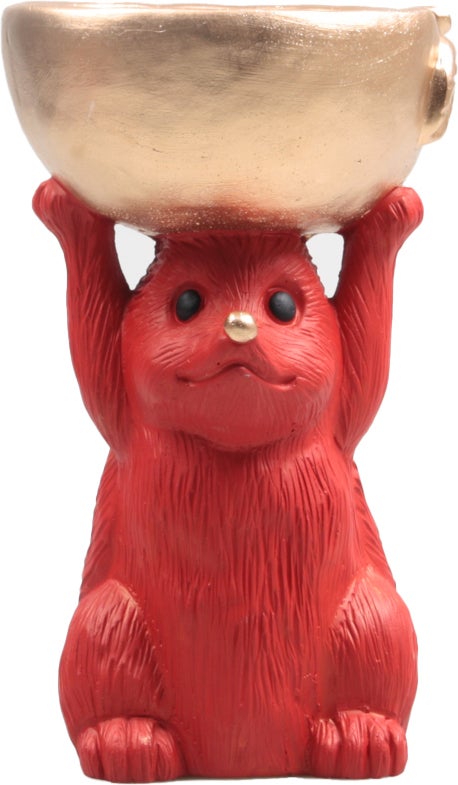 SID Collection decoratieschaal Moos egel rood 16 x 15,5 x 27 cm