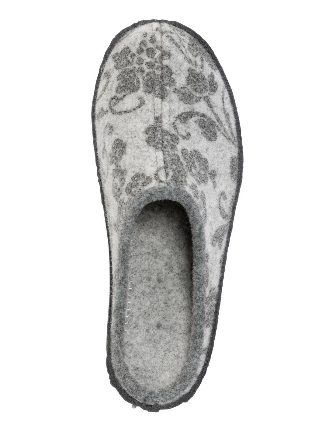 Wollfilz-Pantoffel mit floralem Druck