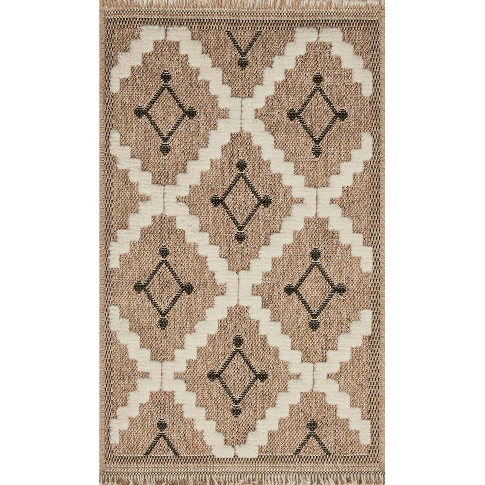 Tapis intérieur extérieur aspect jute noire tulum 9041 180 x 67 cm