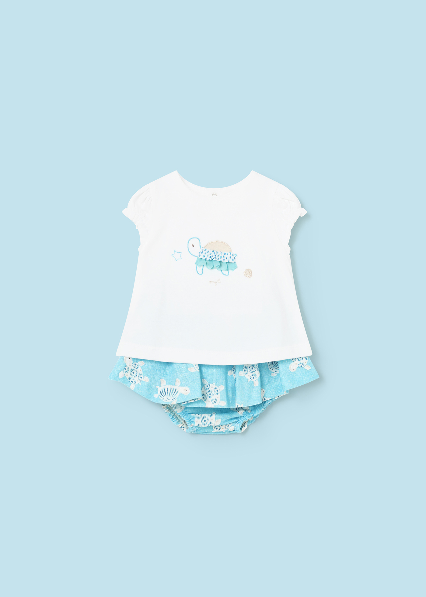 Conjunto de saia estampada de duas peças para recém-nascido Mate
