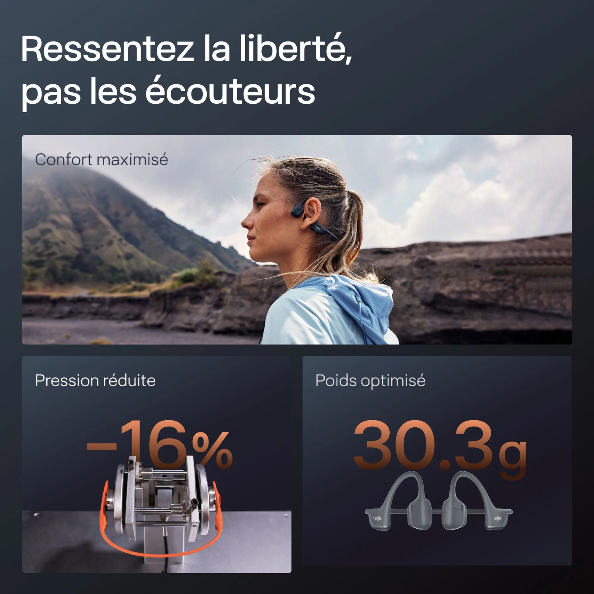Shokz Open Run Pro 2 Mini Noir Écouteurs Bluetooth