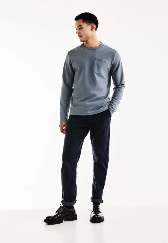 Struktur Langarmshirt - dust blue