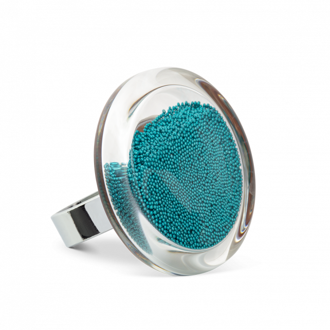 Bague en verre soufflé - Cachou Medium Billes