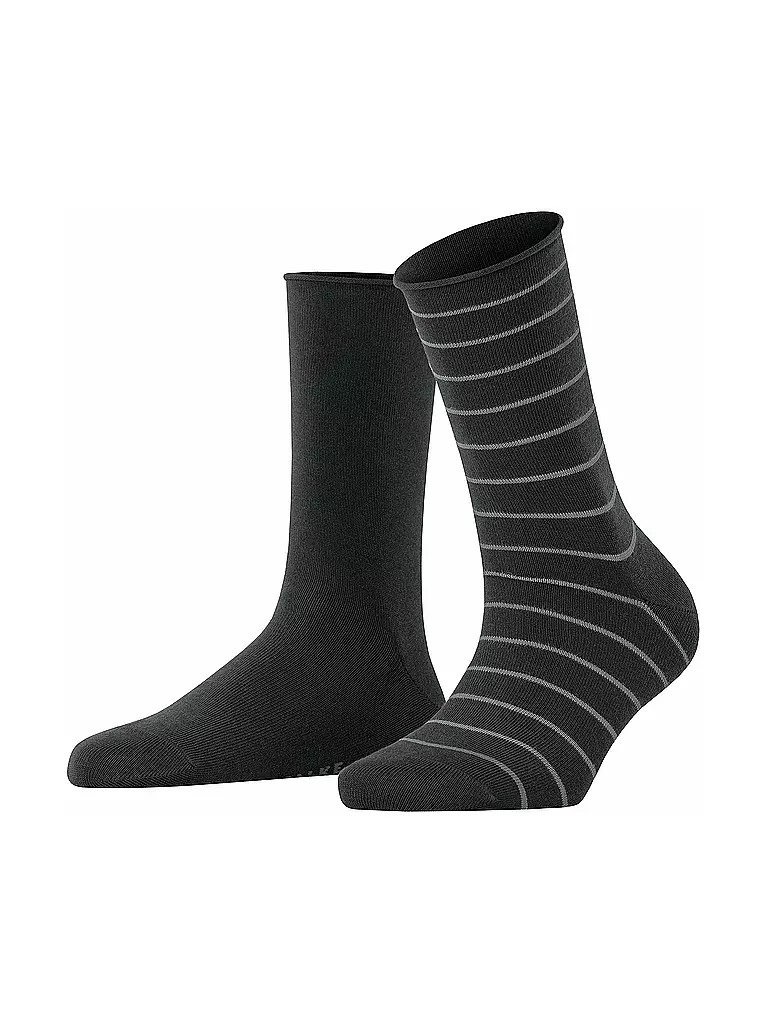 FALKE Sneakersocken Happy Stripe 2er Pkg black schwarz