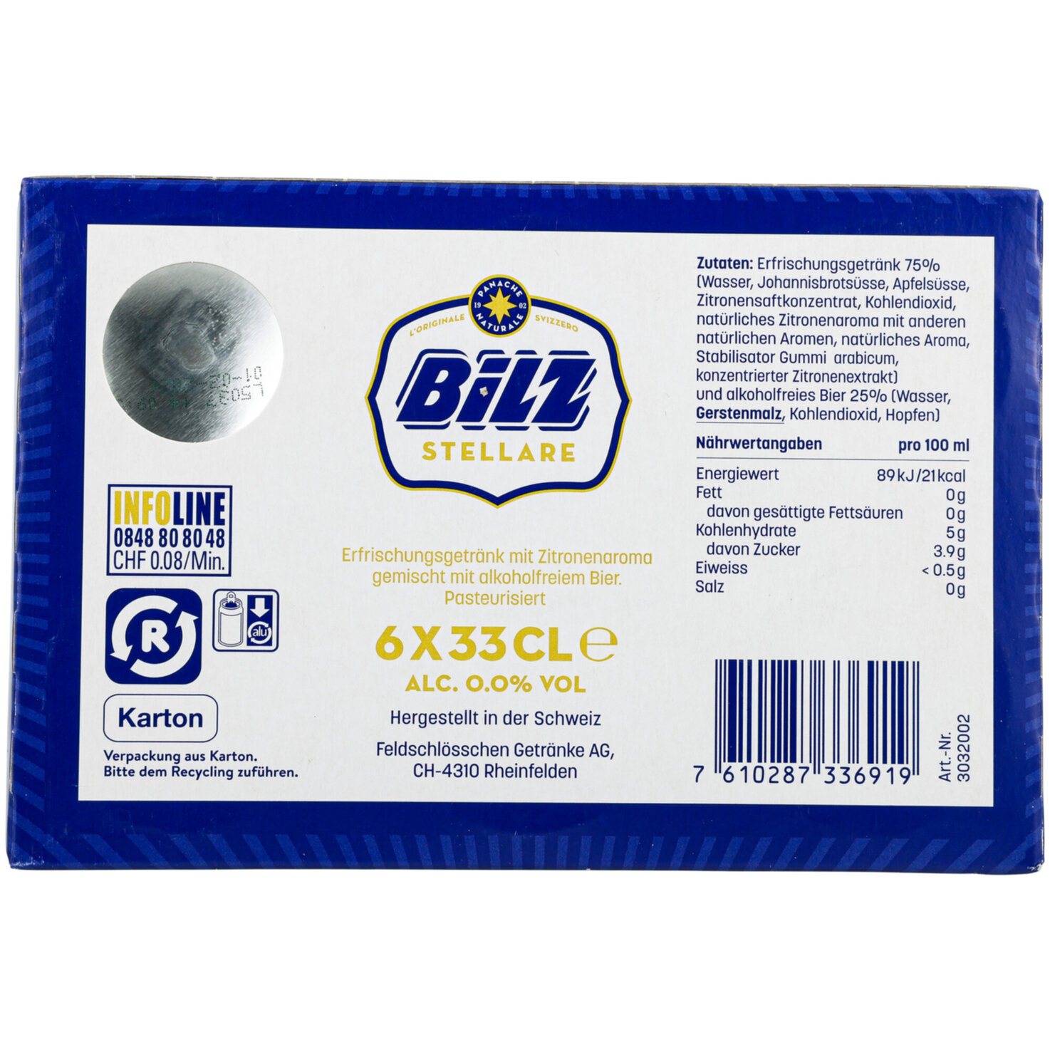 Bilz Stellare Limone alkoholfrei Dose 6x33cl -198cl