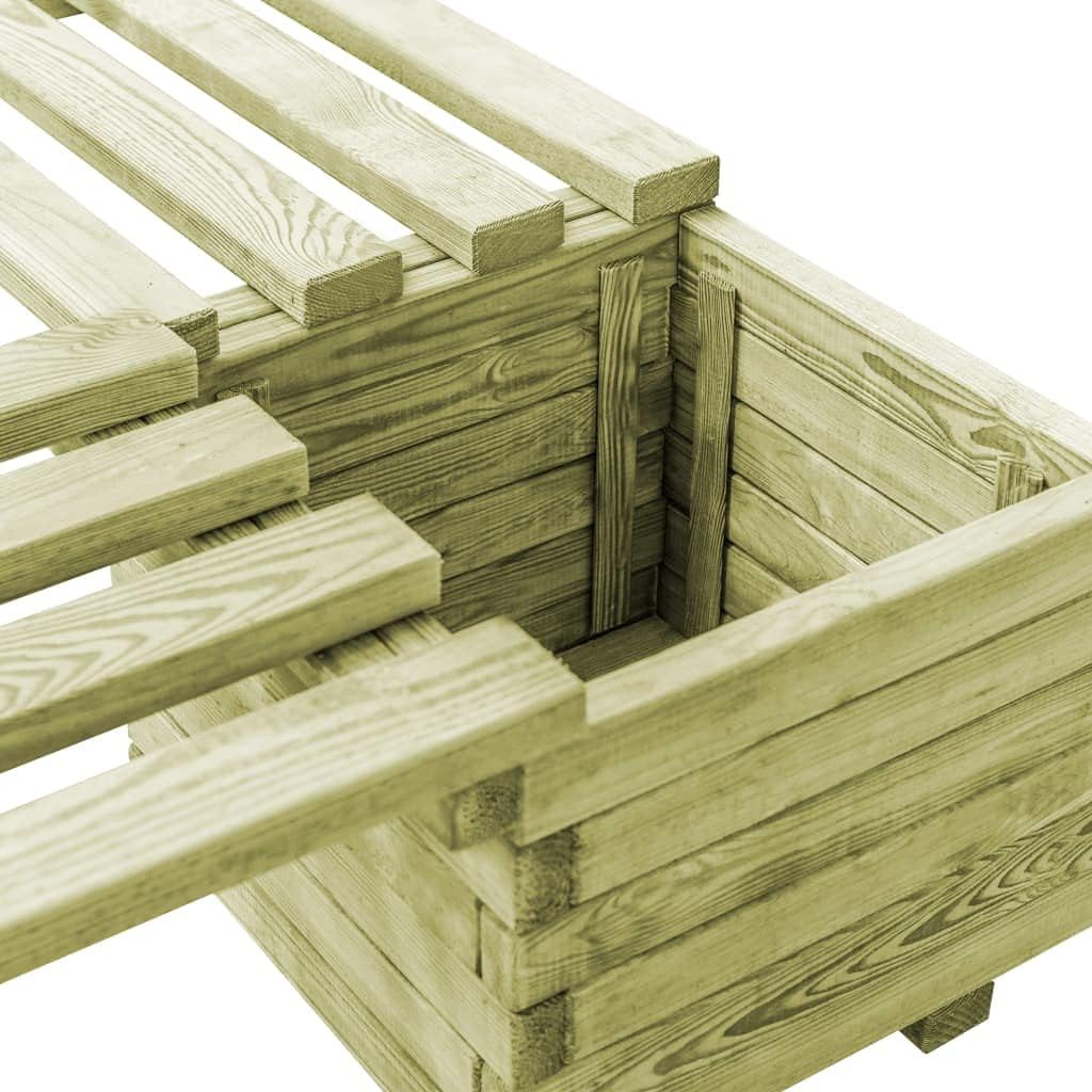 vidaXL Kiefer Imprägniert Gartenbank mit Blumenkästen Holzbank Blumenkasten