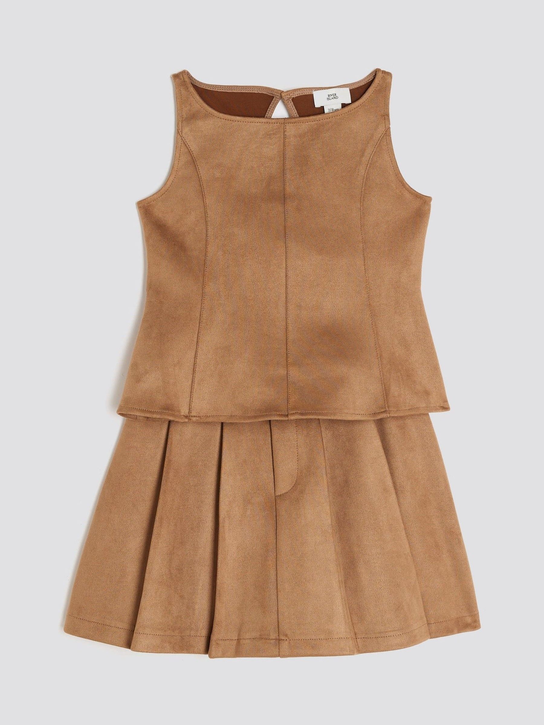Bruin - River Island Girls Denim Peplum Top and Skirt Set