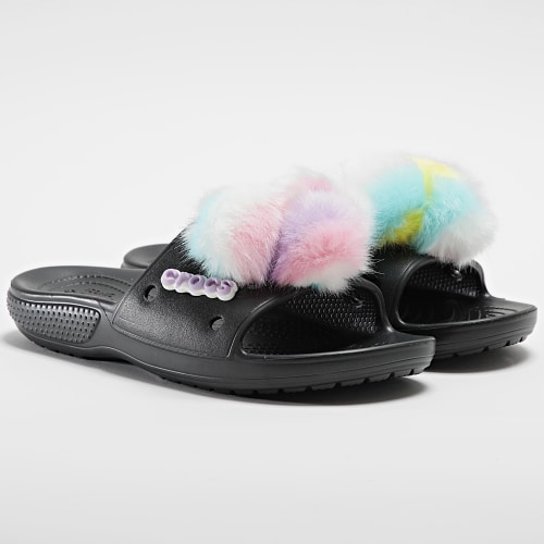 Claquettes Femme Classic Fur Sure Slide Noir