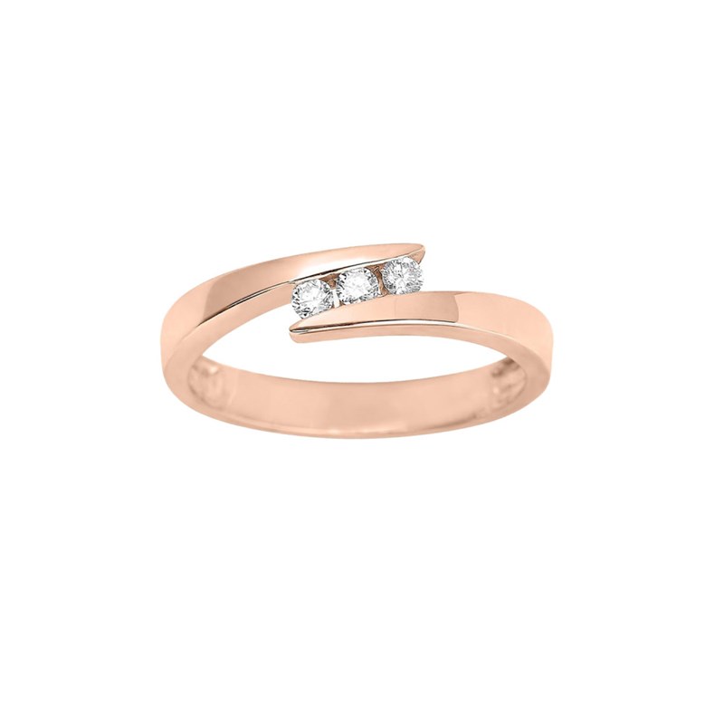Bague Femme - Or 18 Carats - Diamant 0.12 Carats
