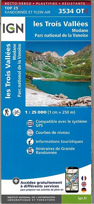 IGN - TOP25R 3534OTR LES TROIS VALLEES 1 25 000