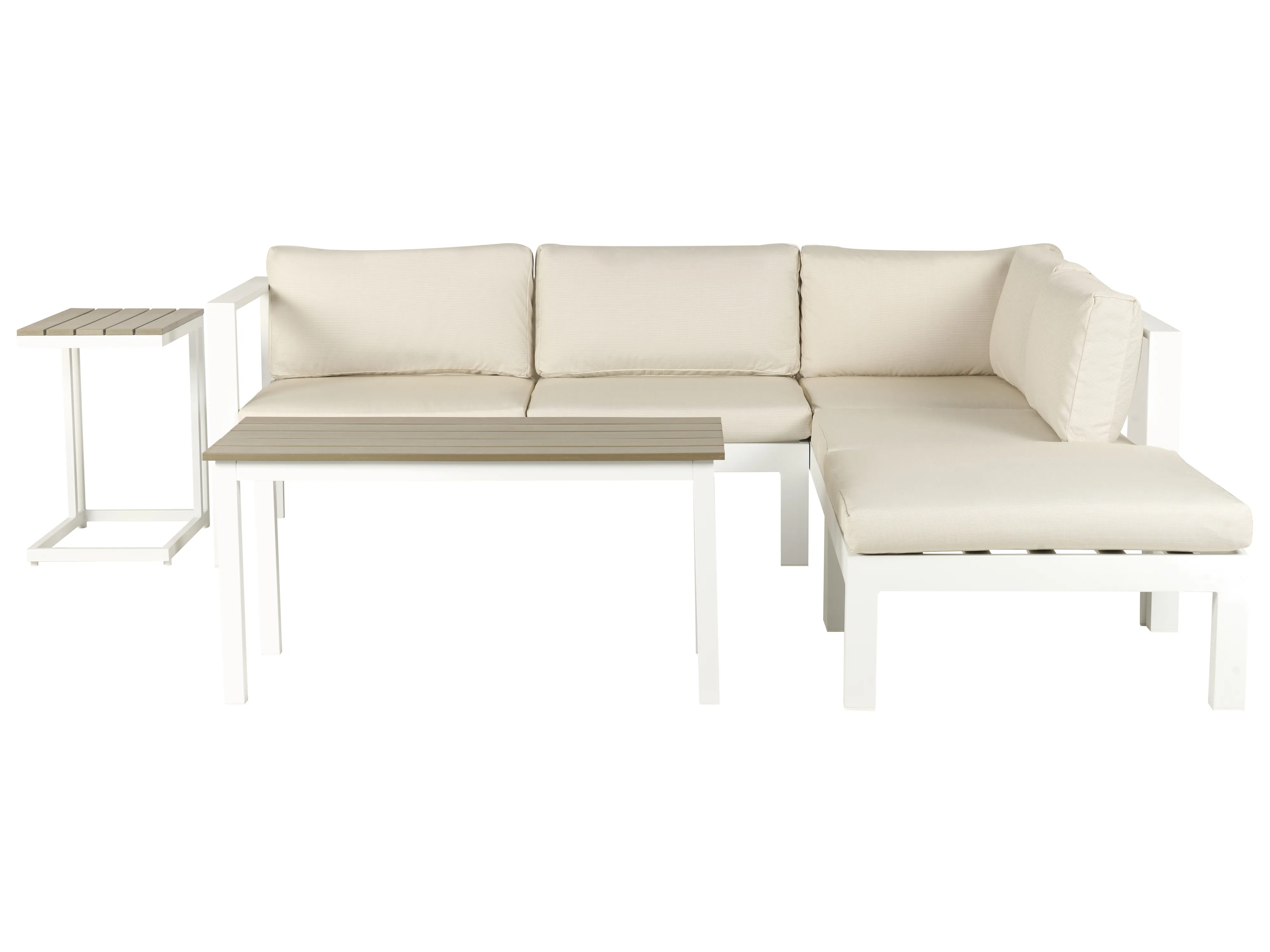 Tuin hoekloungeset met tafel 5-zits MESSINA linkszijdig Metaal Beige