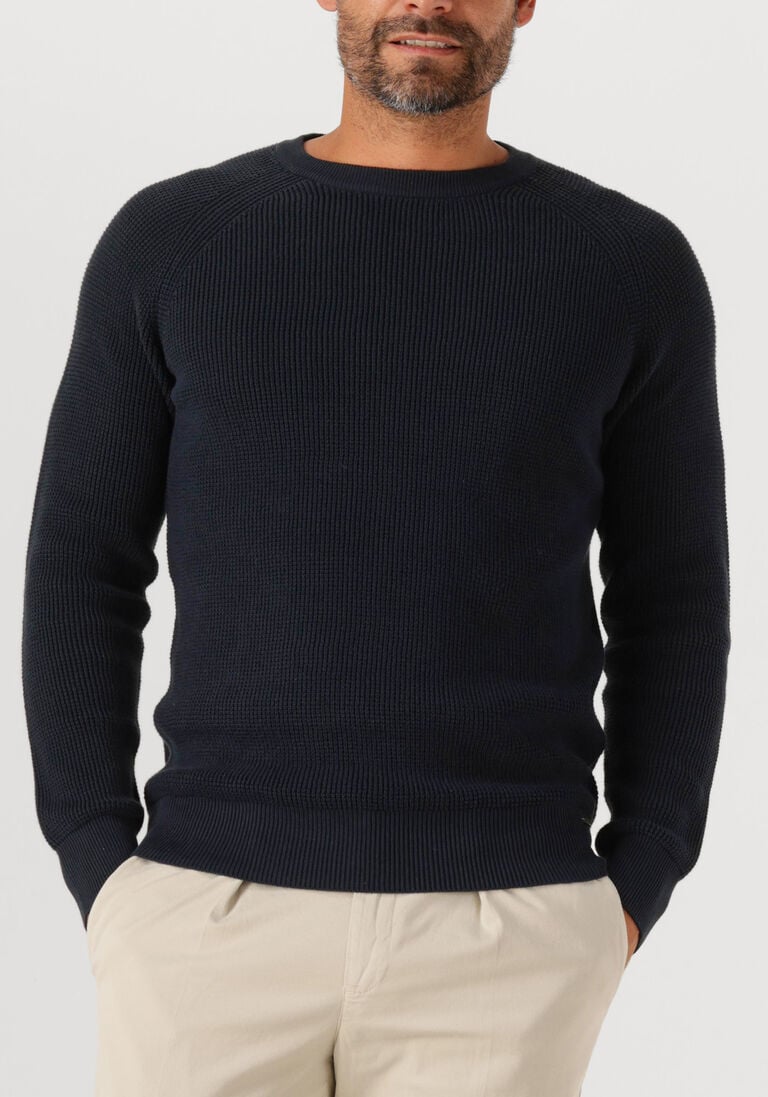 donkerblauwe gentiluomo trui round ls raglan