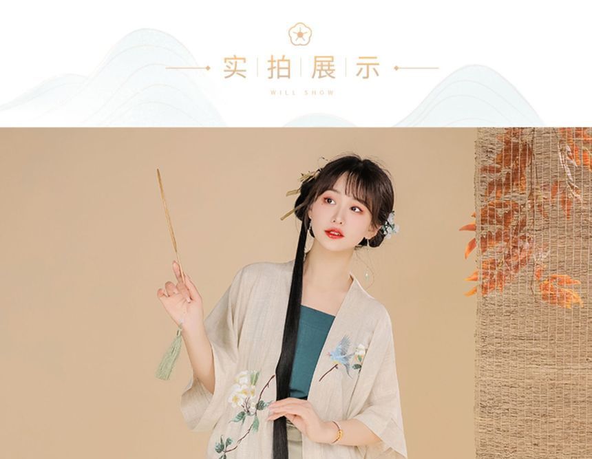 Francoix - Hanfu-kostuumset met klokmouwenprint
