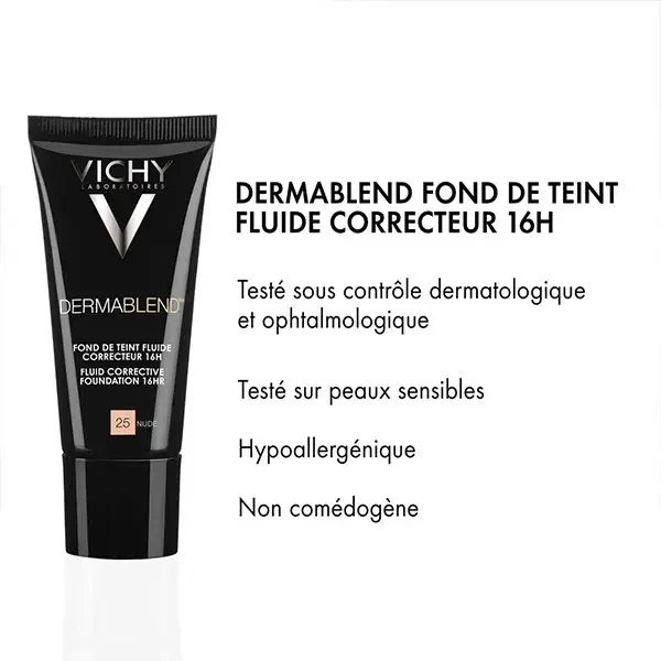 Base Corretiva Vichy Dermablend 16h Fluida nº 30 Bege 30ml
