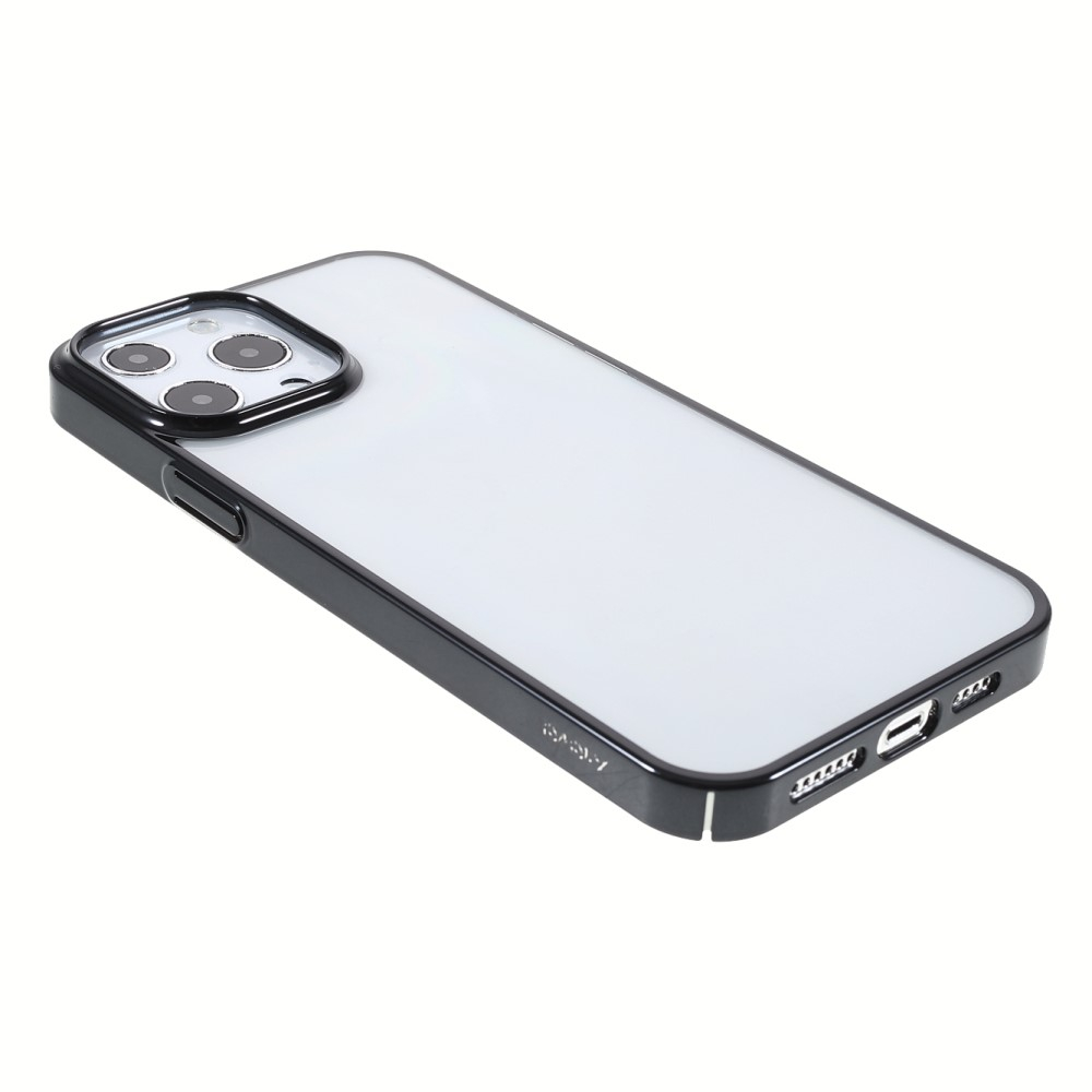 iPhone 13 Pro Hardcase Hülle mit Galvanisiertem Rahmen - Schwarz / Transparent