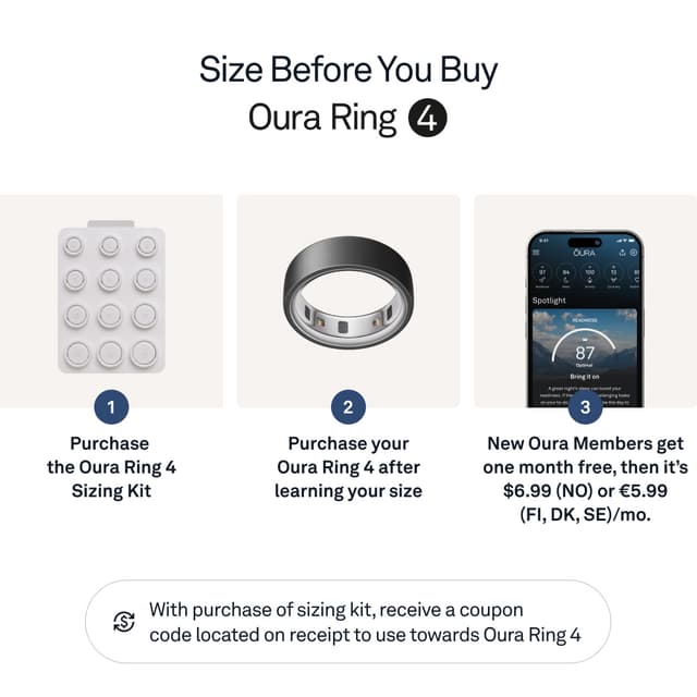 Oura Ring 4 Smart Ring størrelse 12 (stealth)