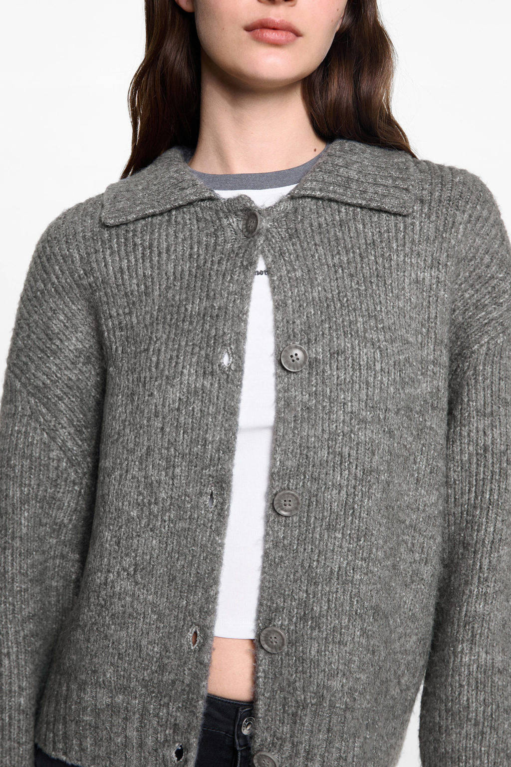 MANGO TEEN vest grijs gebreid