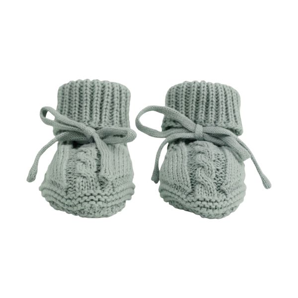 Lodger Gebreide Slofjes Met Kabel - Maat 0-6 Mnd - Silk