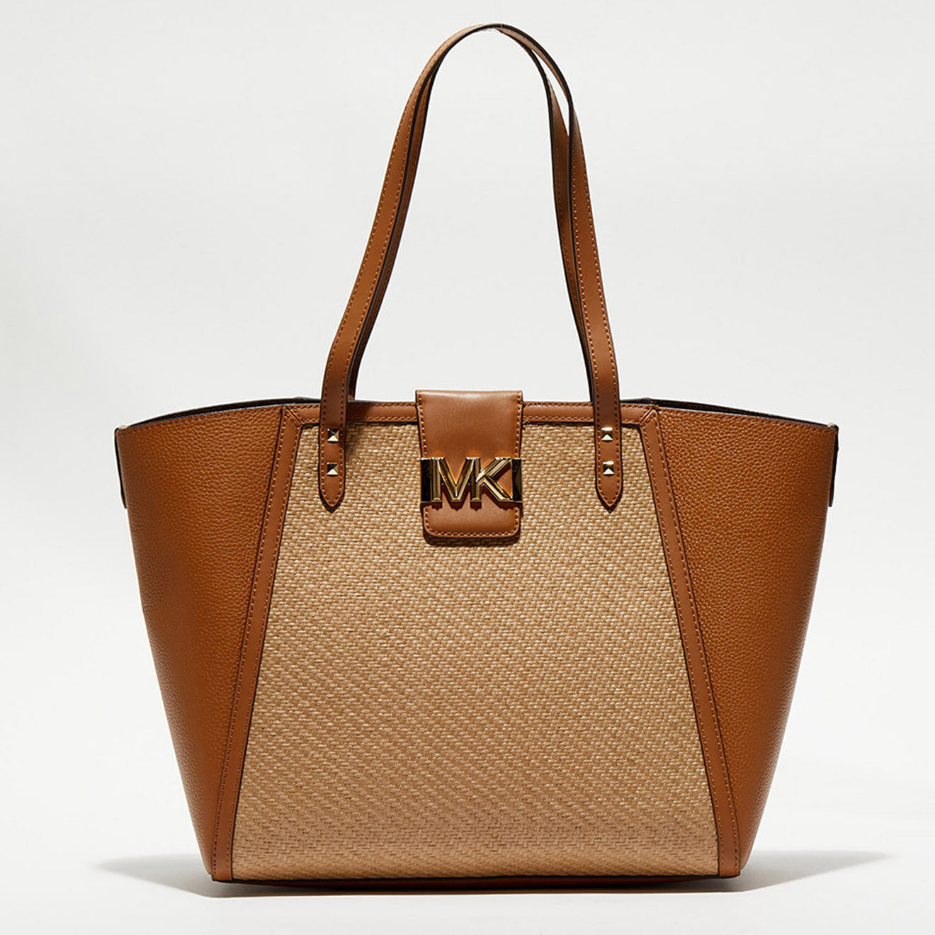Michael Kors Cabas Karlie écru/camel - 45x28x15,5 cm