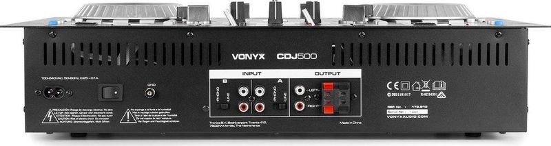 Vonyx - CDJ500 - Dubbele CD/MP3/USB Mixer - Kleur Zwart - Met Bluetooth