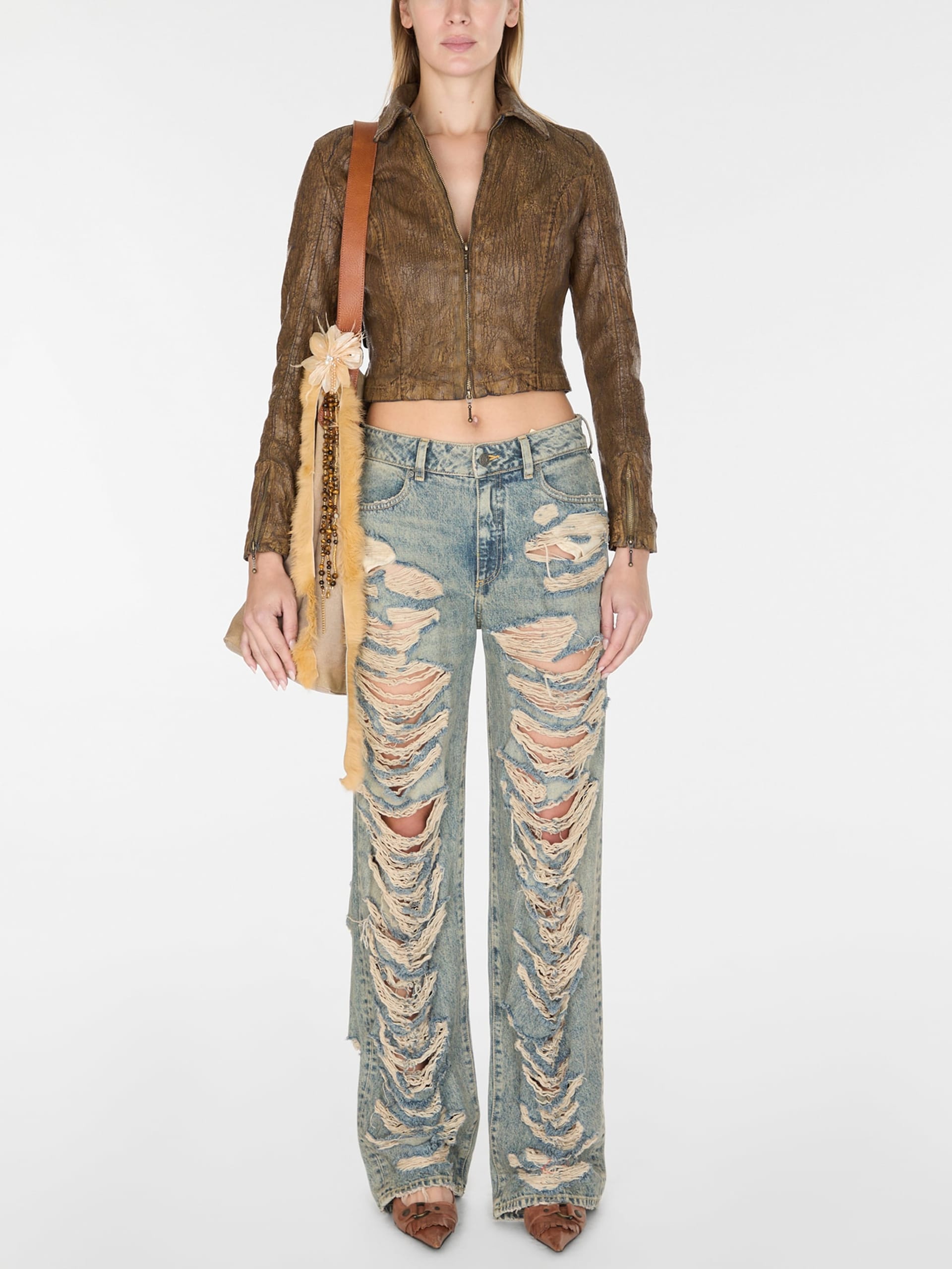 calça jeans desgastada