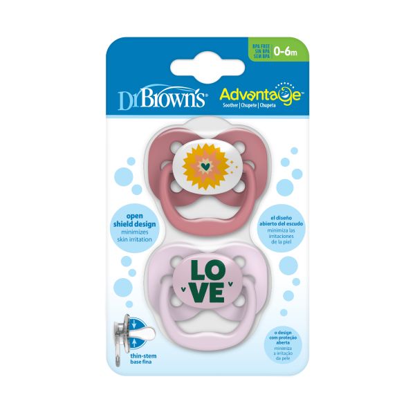 Dr. Brown's Advantage Fopspeen Fase 1 Roze 2 Stuks