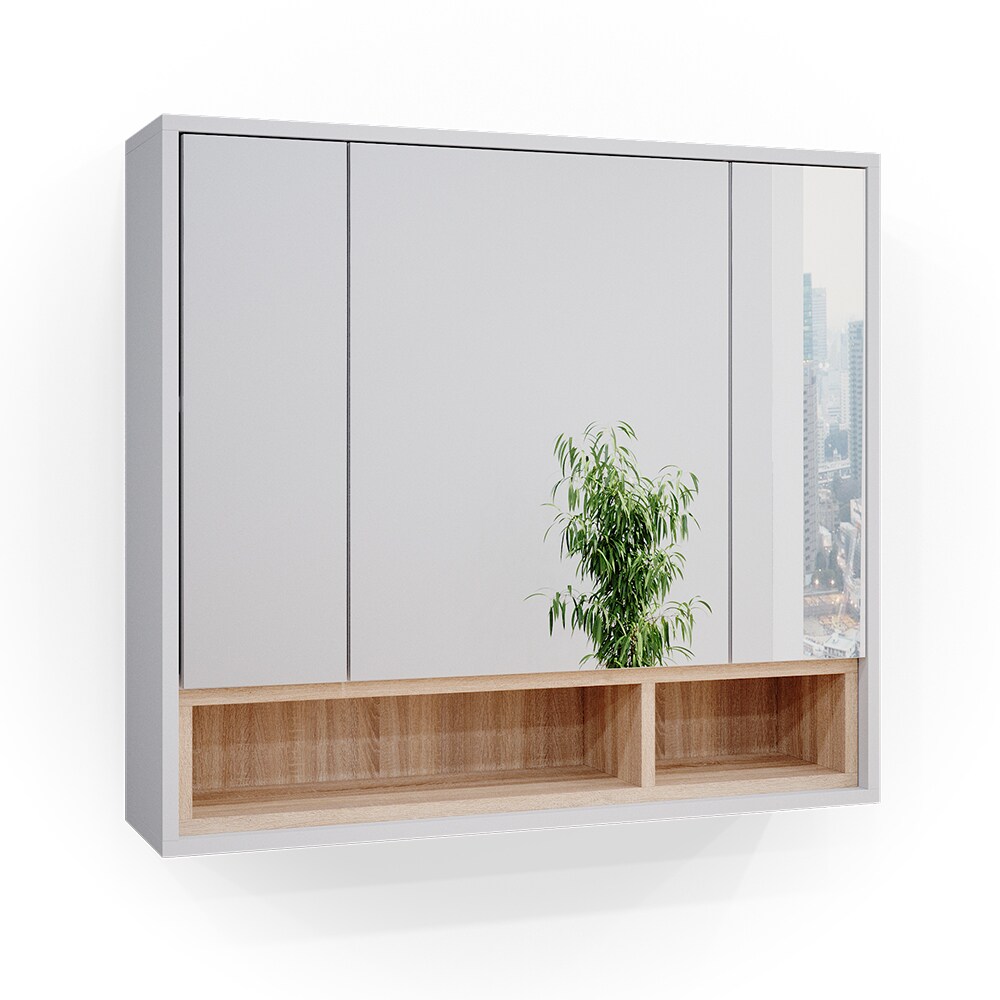 Vicco Spiegelschrank Badschrank Badspiegel 80cm Badmöbel Beatrice 3-türig Ablage