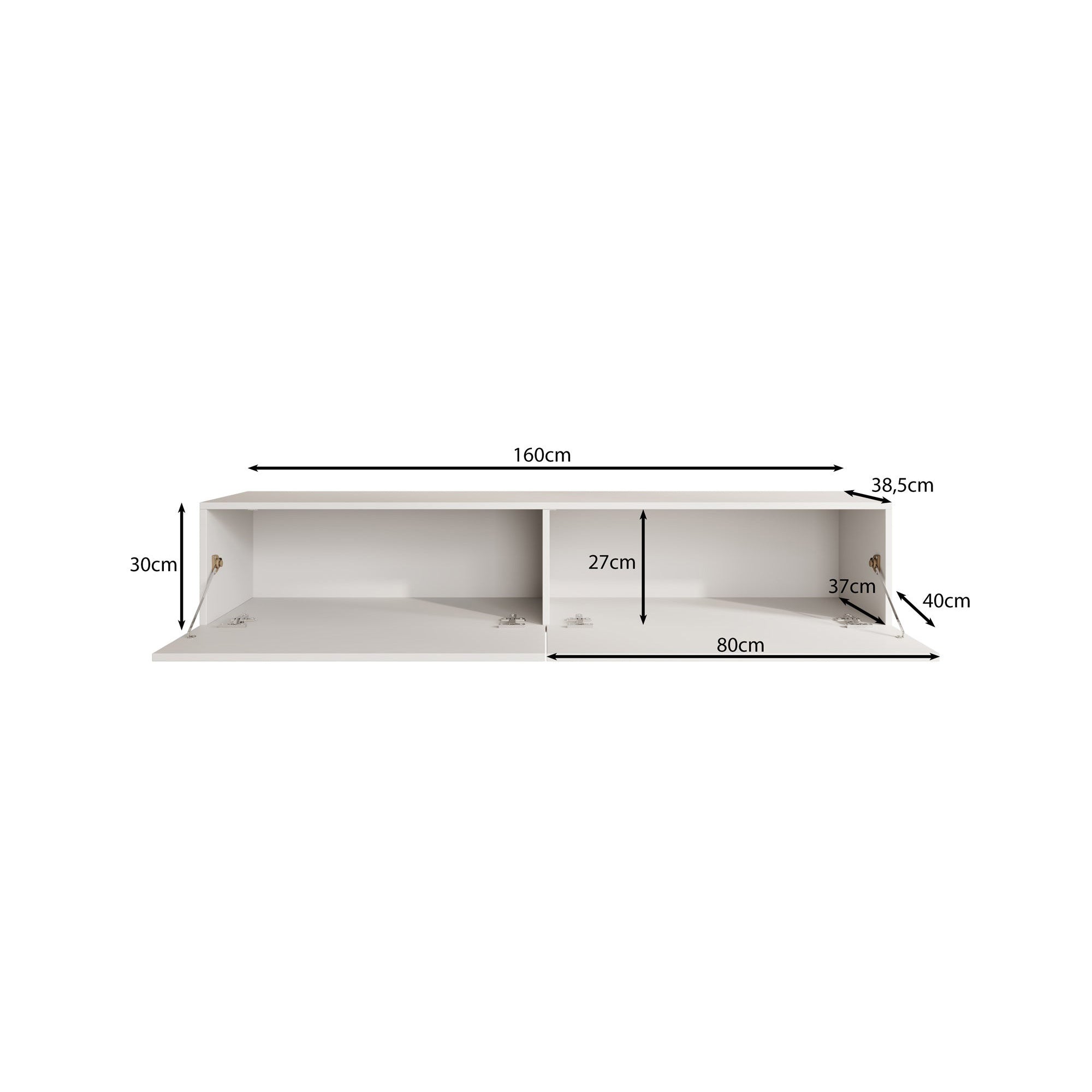 Meubella - TV-Meubel Palm - Wit - 160 cm