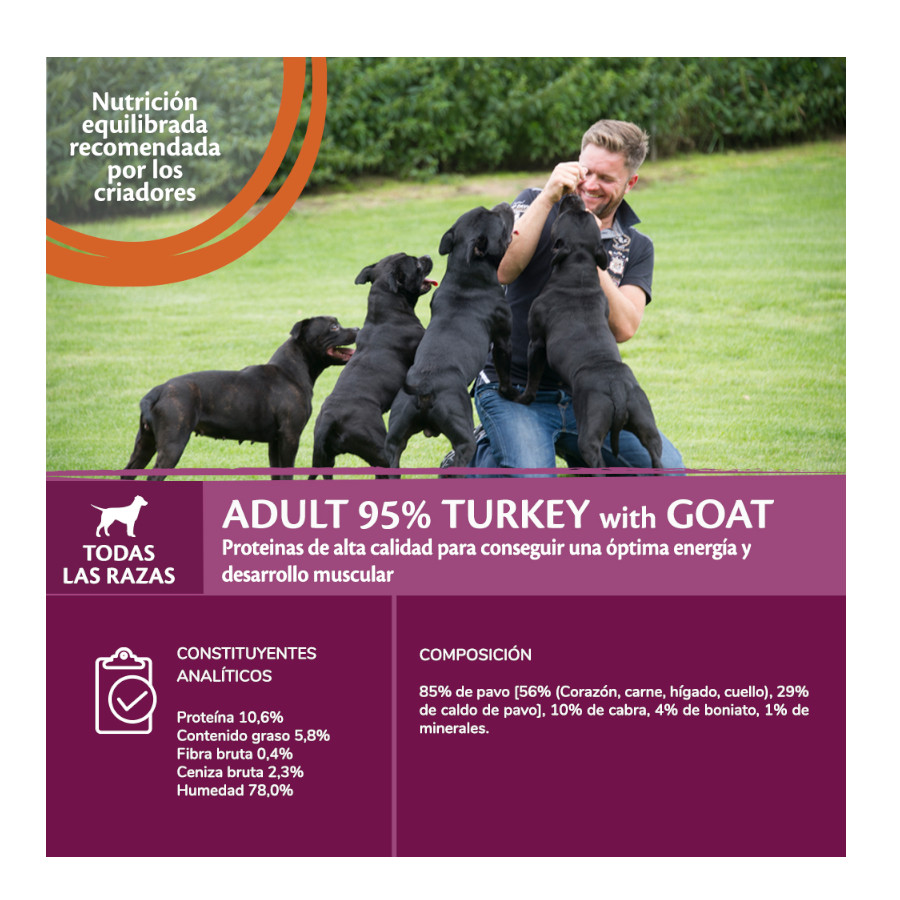 Ração enlatada Wellness Core de peru e cabra para cães, 400g