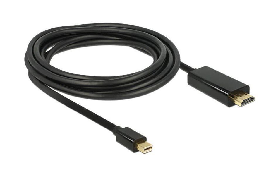 Kabel Mini-DisplayPort - HDMI, 3 mMini Displayport Stecker zu HDMI-A Stecker, schwarz
