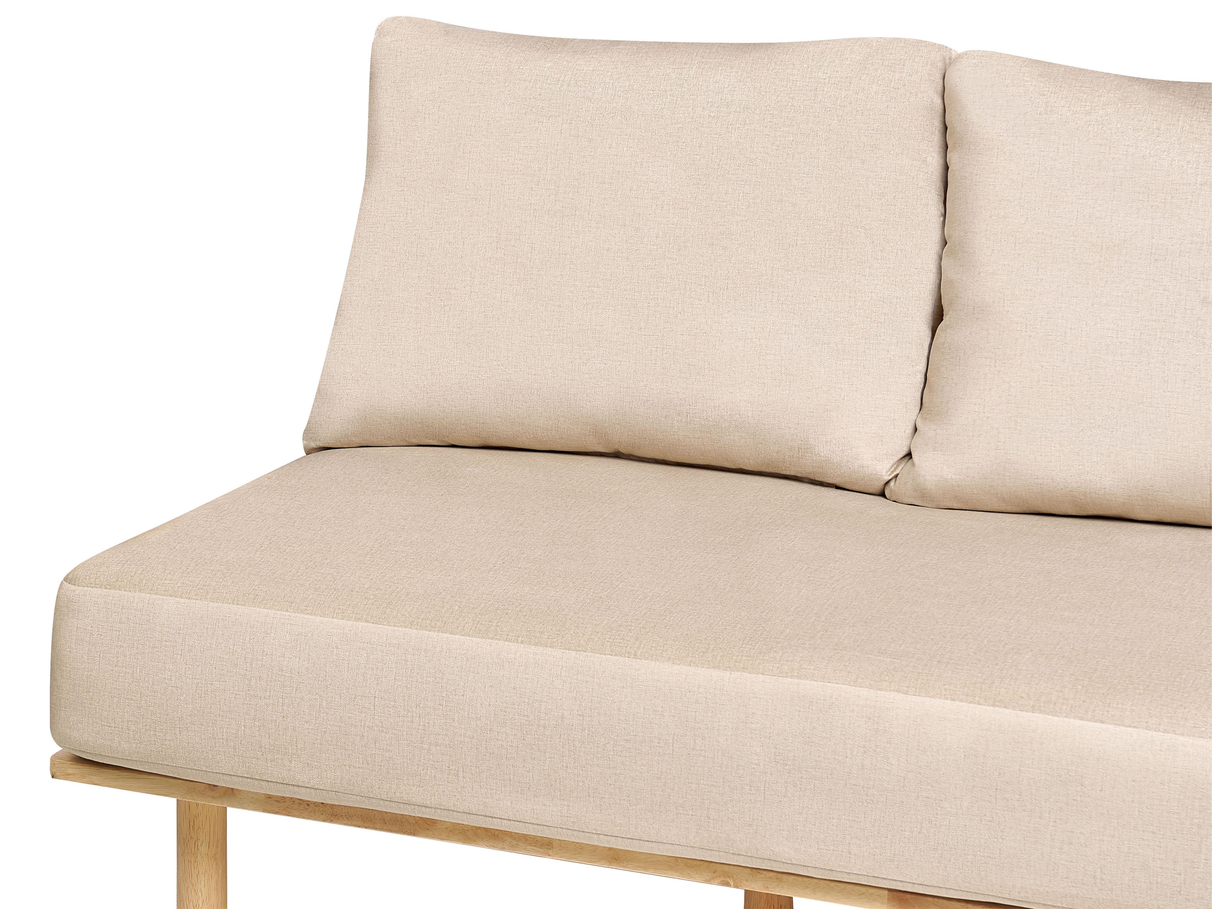 Bank 2-zits SALO Stof Zandbeige met tafels