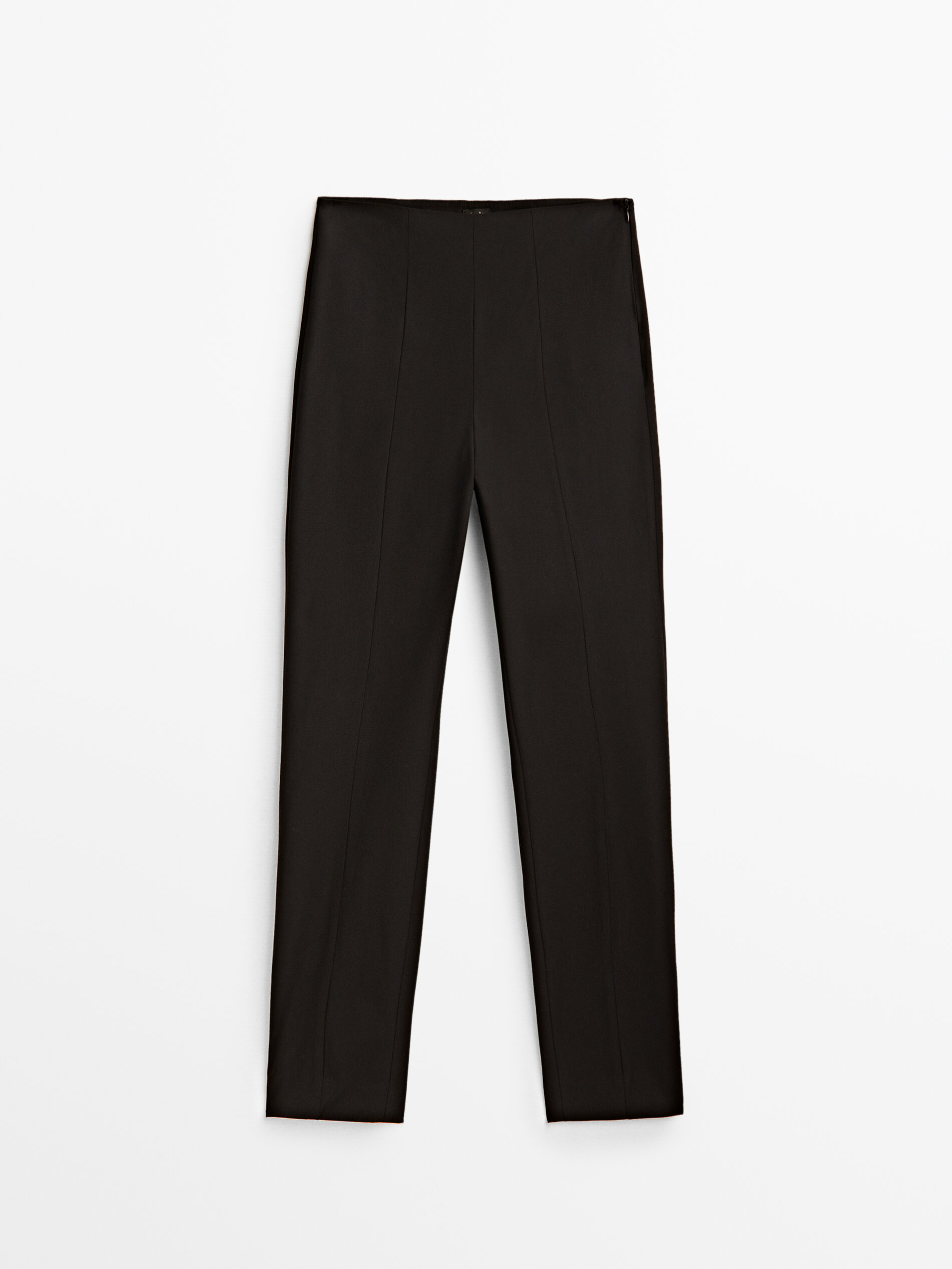 Pantalon negro mezcla algodón slim - NEGRO