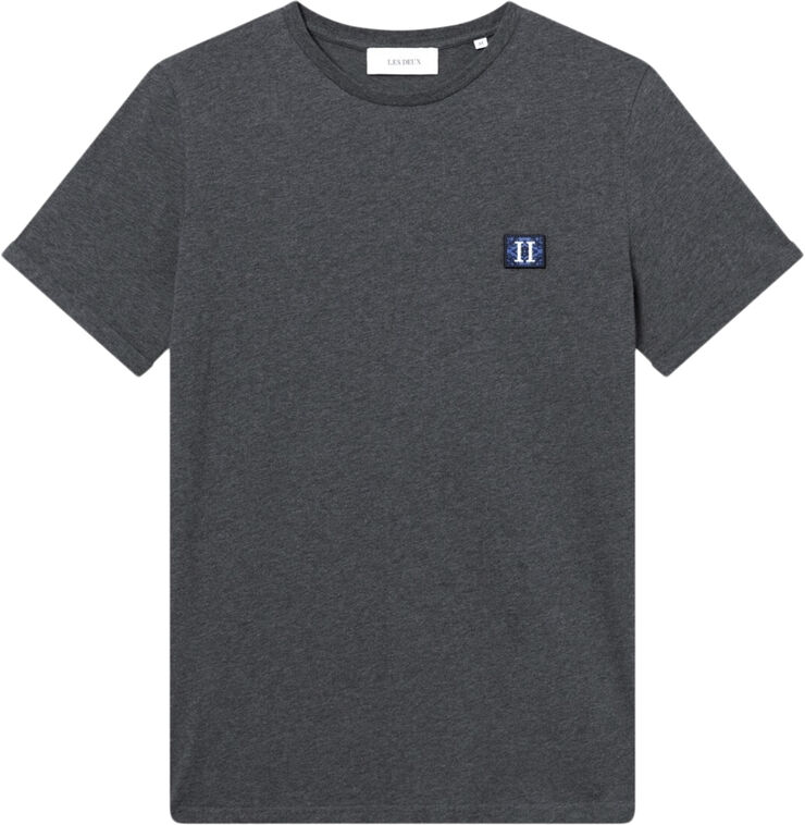 Les Deux Piece 2. 0 T-Shirt Charcoal melange/olympian blue-dark navy