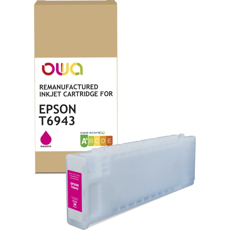 Cartouche d'encre traceur remanufacturée OWA - haute capacité - Magenta - pour EPSON T6943