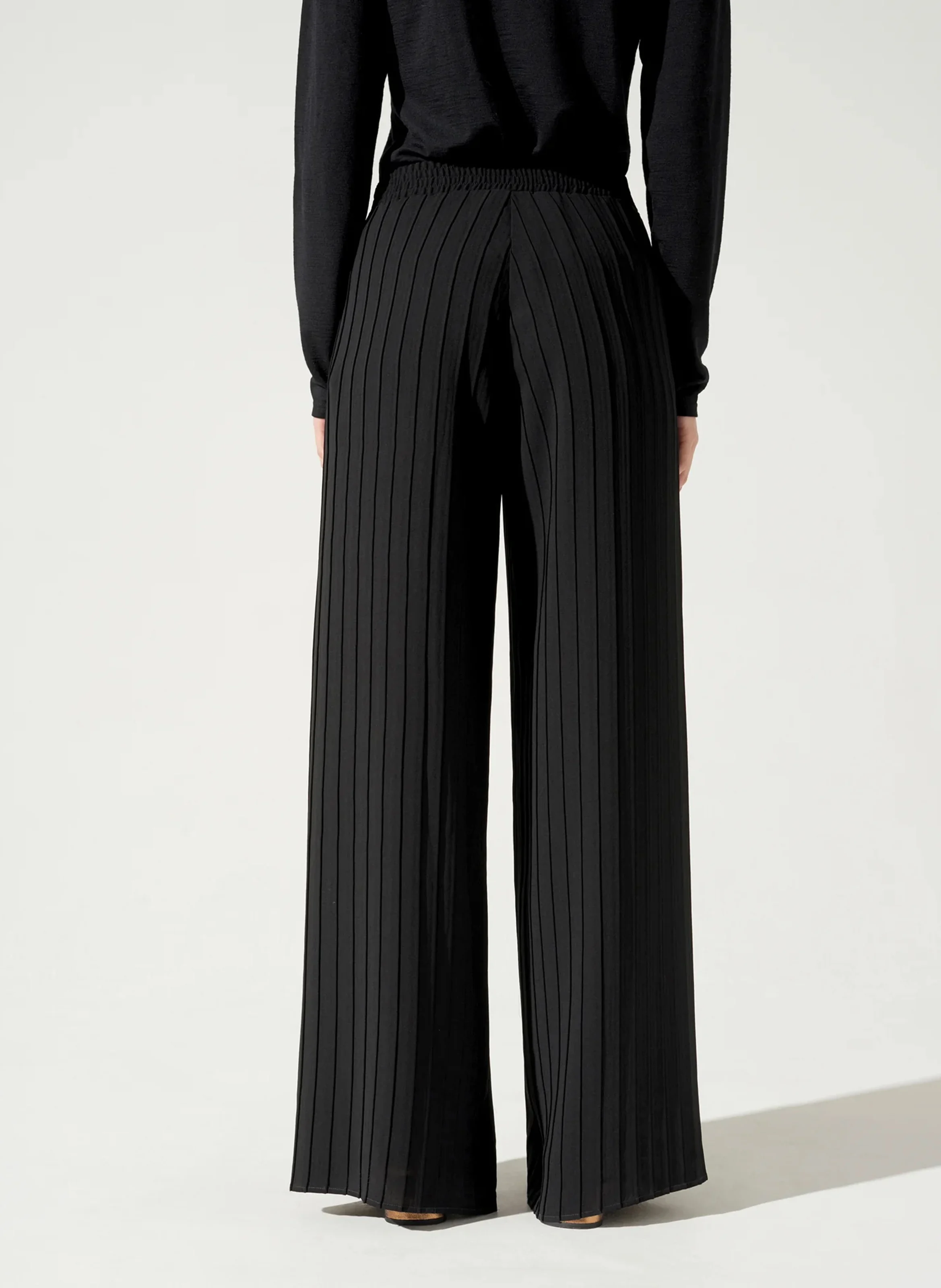 Pantalon large plissé | Noir