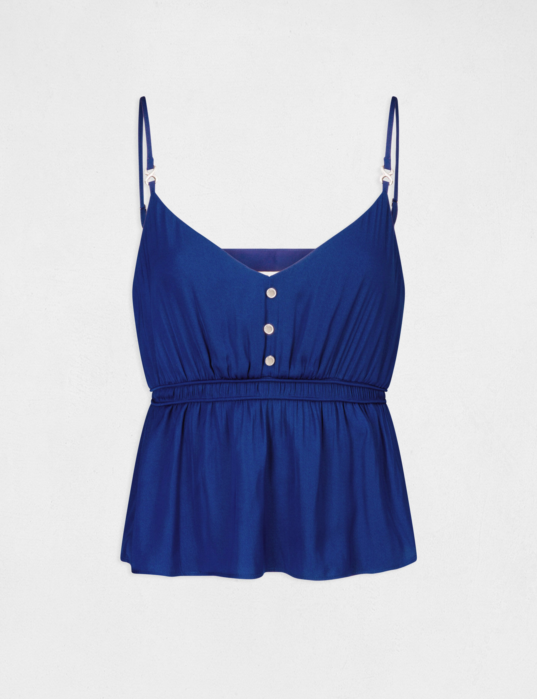 Blouse bretelles fines à ornements bleu electrique femme - bleu_electrique