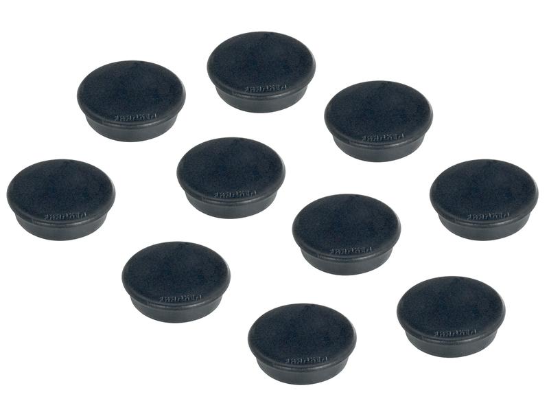 Franken Haftmagnet Ø 24 mm, 10 Stück, Schwarz Signalmagnete für die Anwendung auf Plantafeln und zur Anbringung von Notizen
