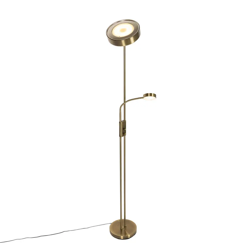Qazqa vloerlampen kelso bruin geïntegreerde led