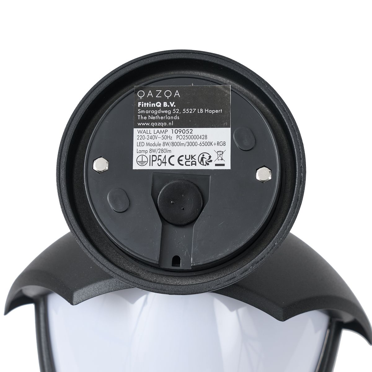 Smart buiten wandlamp zwart met opaal glas incl. LED IP54 - Classica