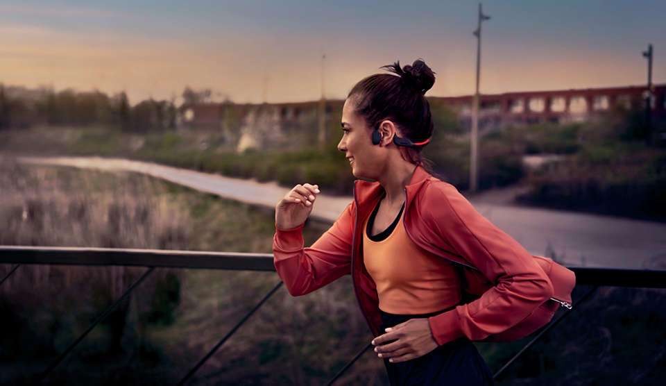 Philips - TAA7607BK/00 Bone Conduction Bluetooth Trådløse Øretelefoner - Vandtæt IP66 - Sort