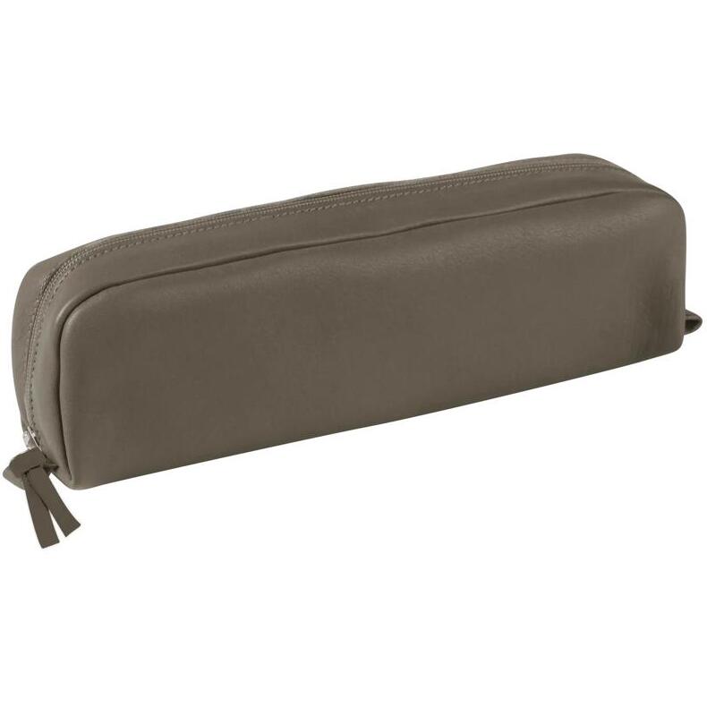 CUIR TEINTE Trousse rectangulaire 21 x 4 x 6 cm - Gris
