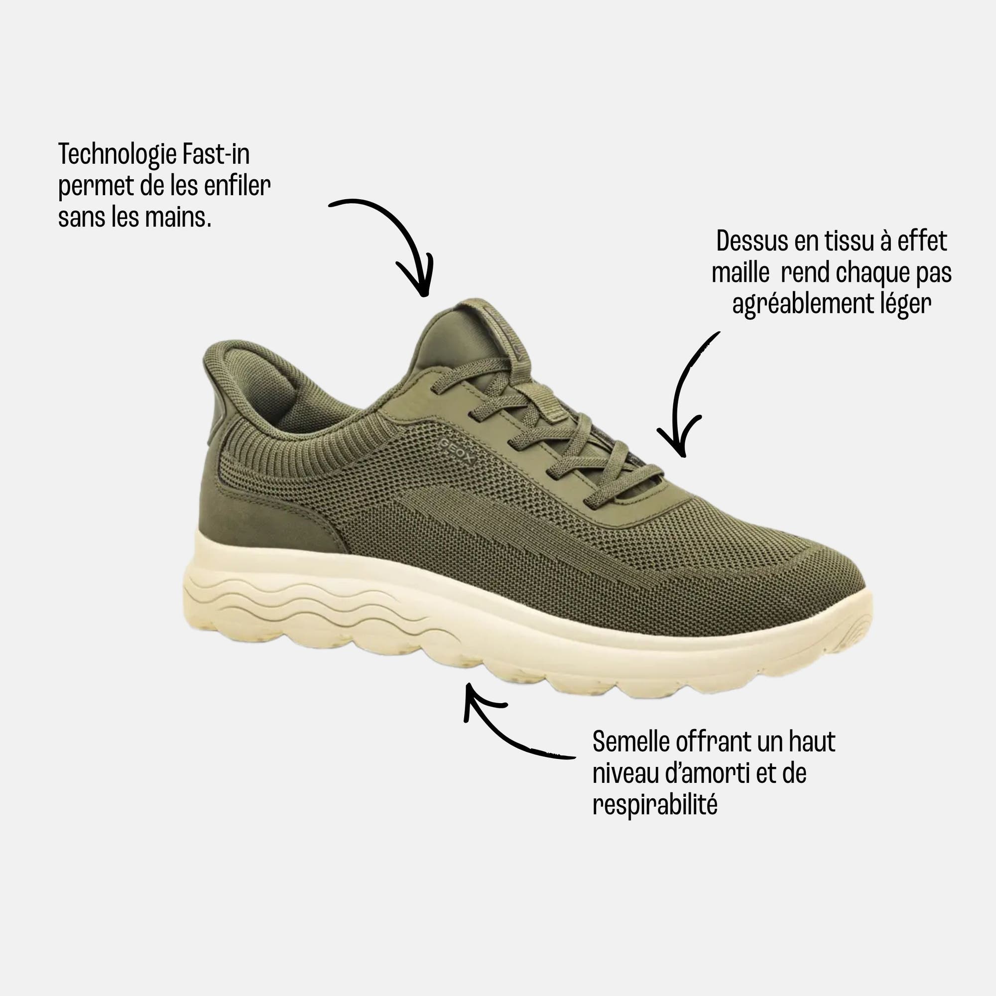 Baskets Homme kaki